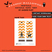 Classic Halloween Design Kit - Printable EDITABLE Name Tags - Instant Download